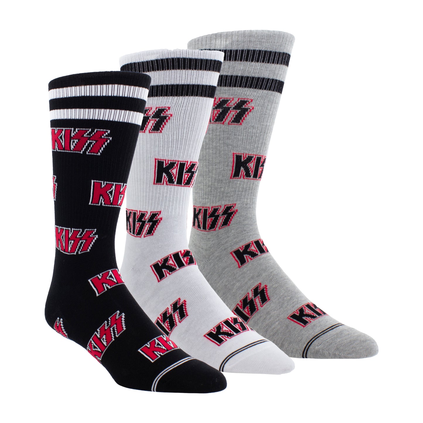 KISS® crew socks - Lightening stripes - 3 pairs Wear the ultimate functional and fun footwear with these official KISS® s