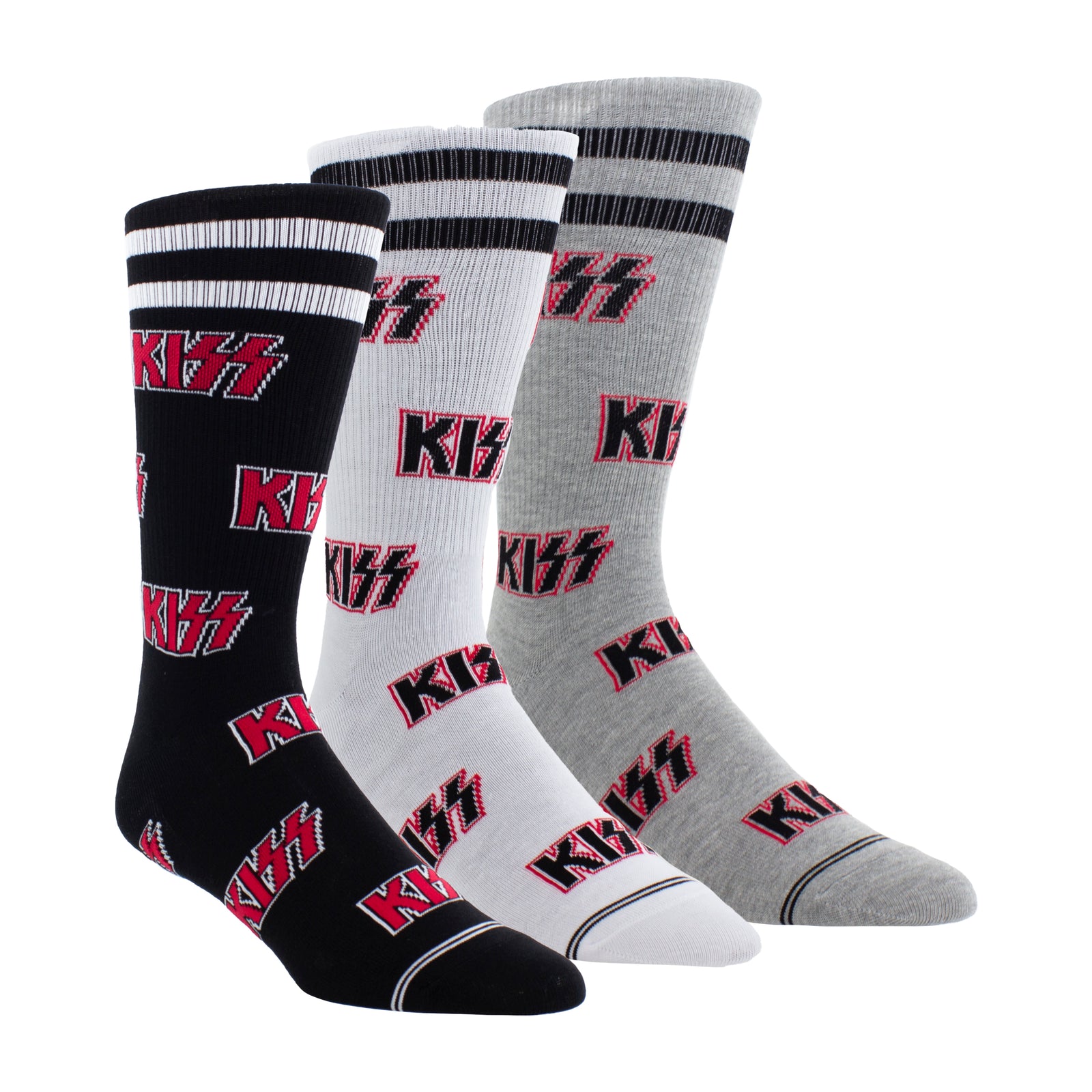 KISS® crew socks - Lightening stripes - 3 pairs Wear the ultimate functional and fun footwear with these official KISS® s