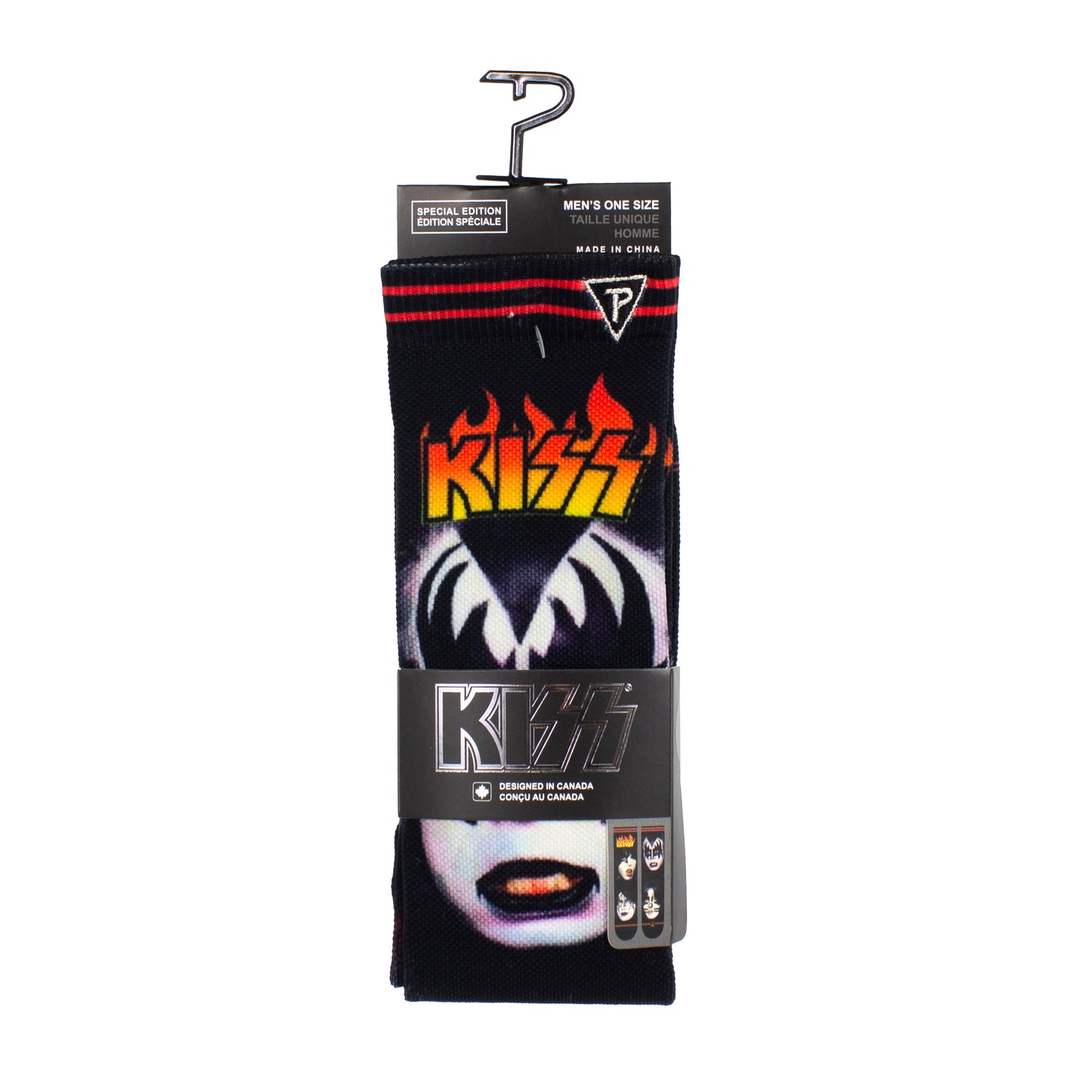 KISS® crew socks - Featuring Kiss with makeup - 1 pair Wear the ultimate functional and fun footwear with these official KISS® socks.