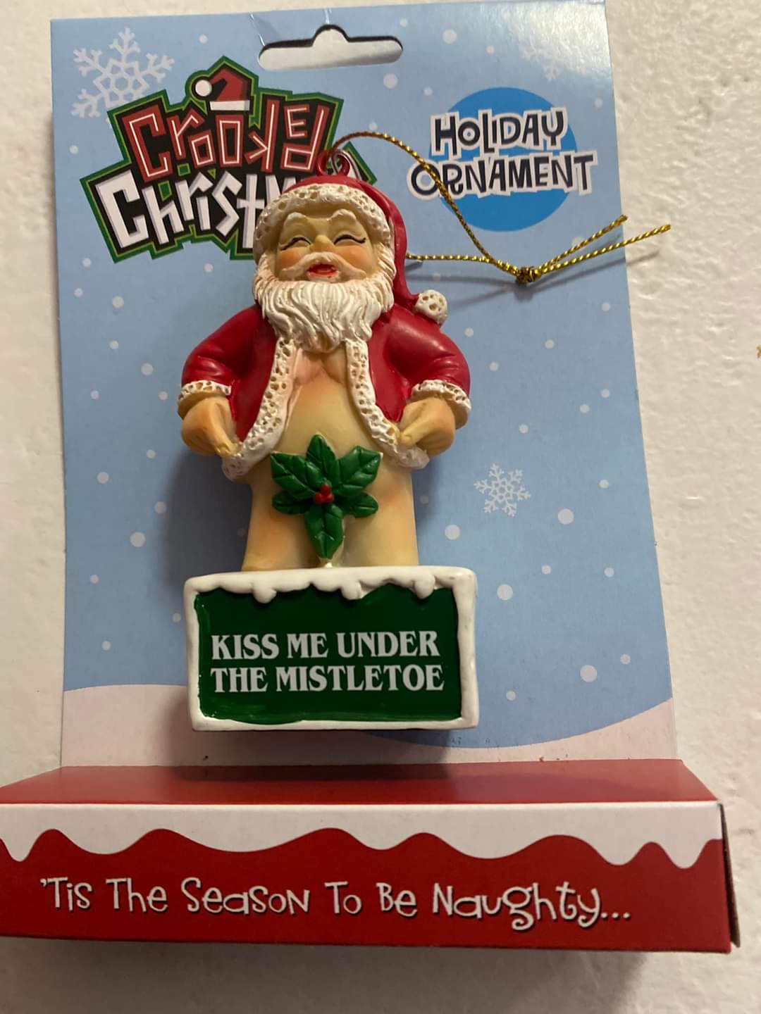 KISS ME UNDER THE MISTLETOE HOLIDAY ORNAMENT