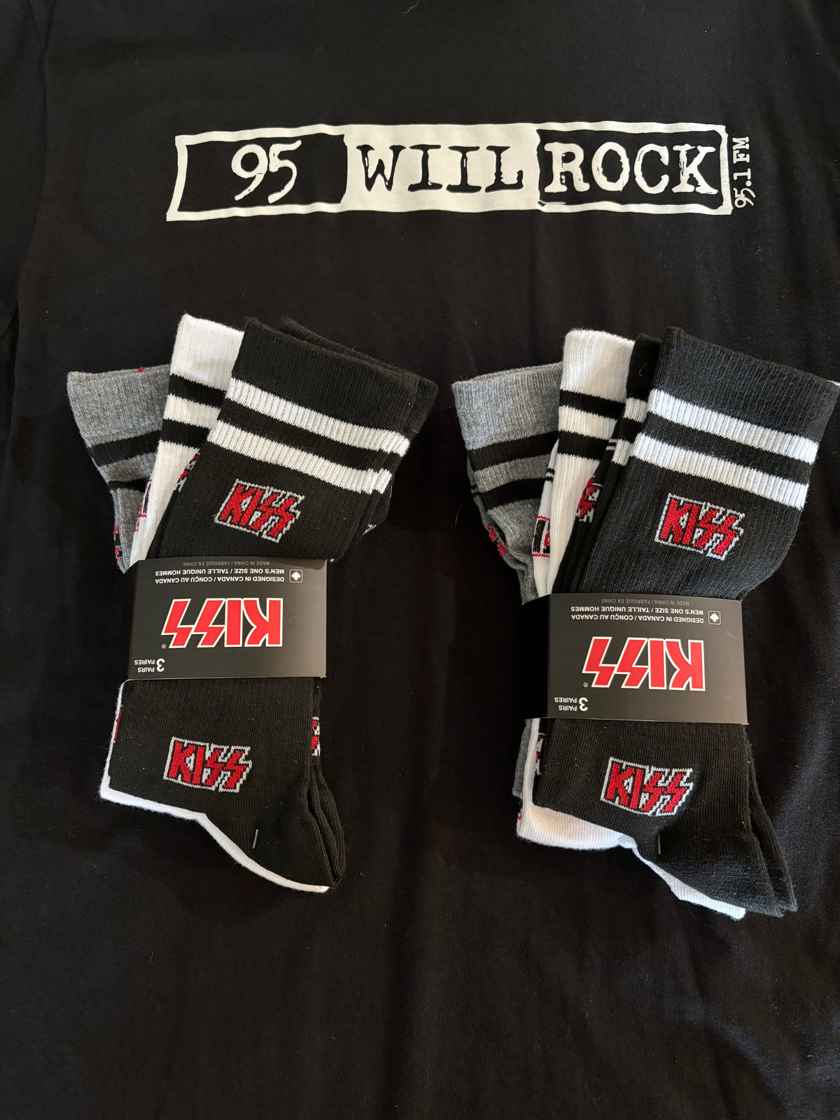 KISS® Socks - 3 pack - SIZE LARGE (MEN 9-12 WOMEN 11-14)
