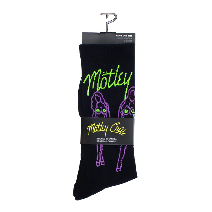 Motley Crue crew socks - 1 pair Girls, girls, girls.  Wear the ultimate functional and fun footwear with these official Motley Crue socks.