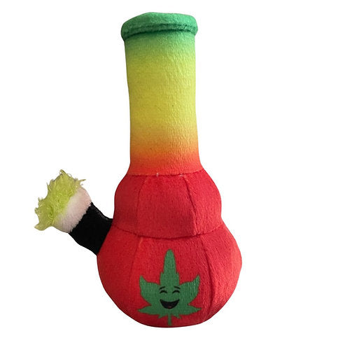 Lil' Bo da Bong is a cute Rasta color toy bong for cats. He is a mini version of our popular Bo dog toy. Lil' Bo is approximately 5" high and has catnip built-in. He is great for light play and funny pictures of your cat with his own bong.