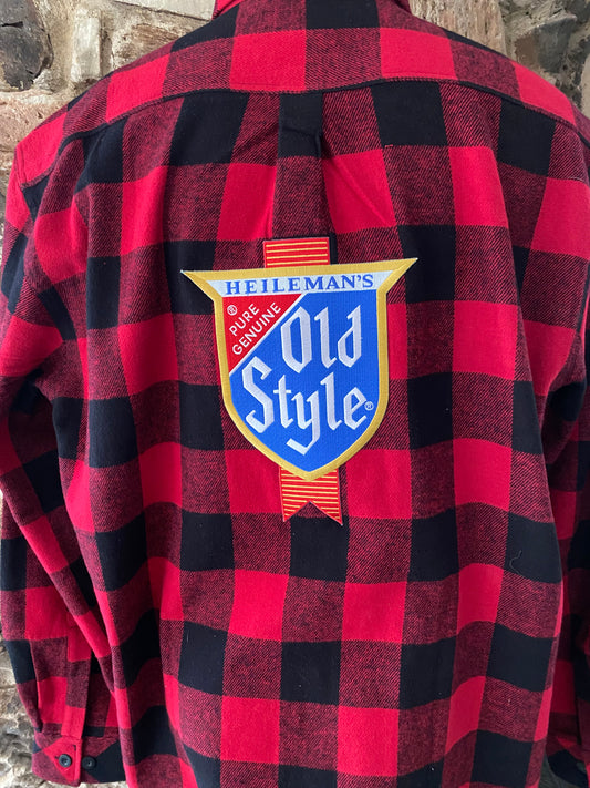 Badass Old Style beer flannel (Beefy shirt/ jacket weight).
