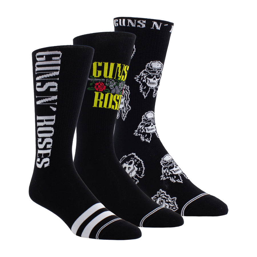 Gun's and Roses socks - 3 pack - SIZE LARGE (MEN 9-12 WOMEN 11-14)