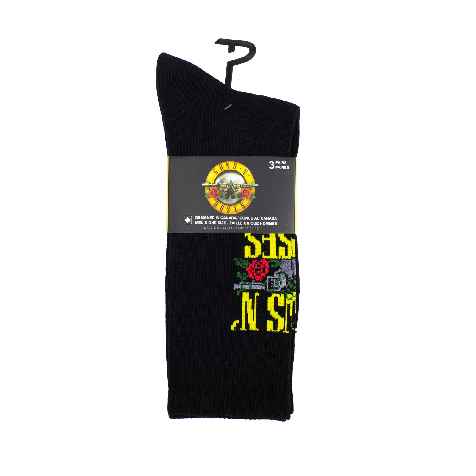 Gun's and Roses socks - 3 pack - SIZE LARGE (MEN 9-12 WOMEN 11-14)